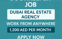 Remote bookkeeper job ad for Dubai real estate company with salary details and application instructions.